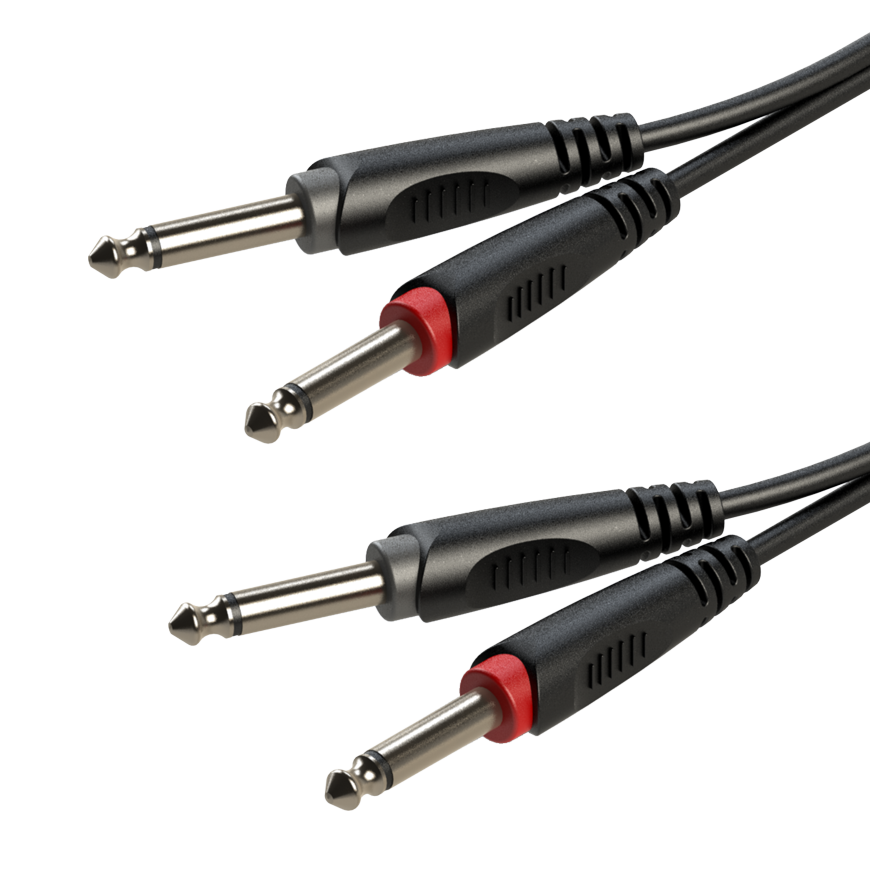 Roxtone RACC100L3 - kabel audio 2x Jack 6.3mm / 2x Jack 6.3mm 3m