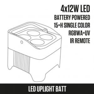 Fractal PAR LED 4 x 12 W BATT RGBWAUV - reflektory PAR