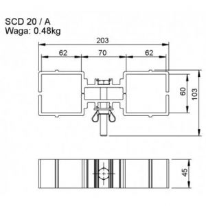 Alustage SCD-20 - Klamra spinająca dwie nogi podestów