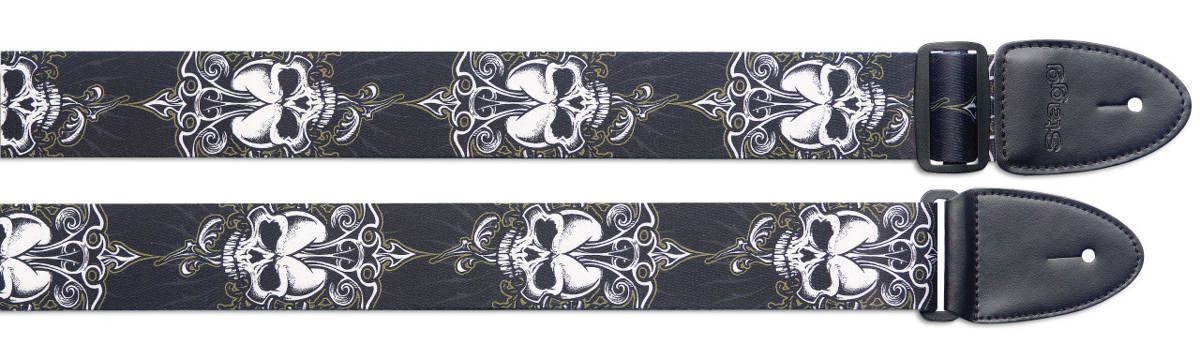 Stagg STE BLACK SKULL - pasek do gitary, nylonowy Stagg STE BLACK SKULL - pasek do gitary, nylonowy