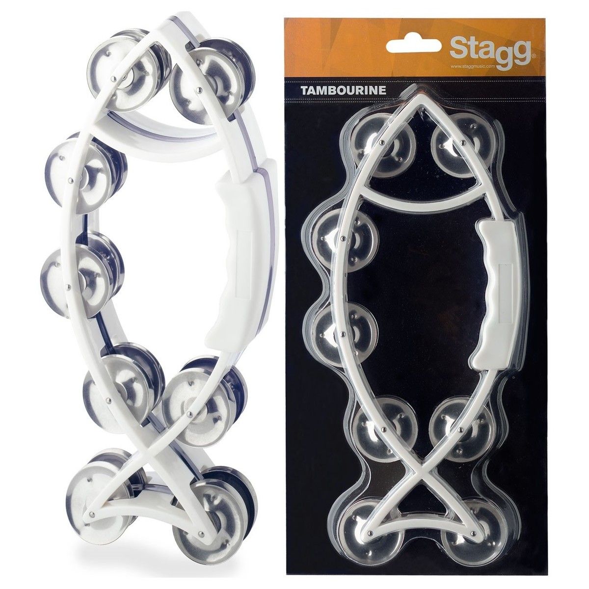 Stagg TAB-6 WH - tamburyn w kształcie ryby Stagg TAB-6 WH - tamburyn w kształcie ryby