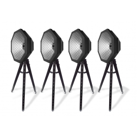 Flash Professional - 4x OCTO HELIOS1 4x30W 4w1 COB RGBW 4 sekcje Mk2 - Reflektor + statyw