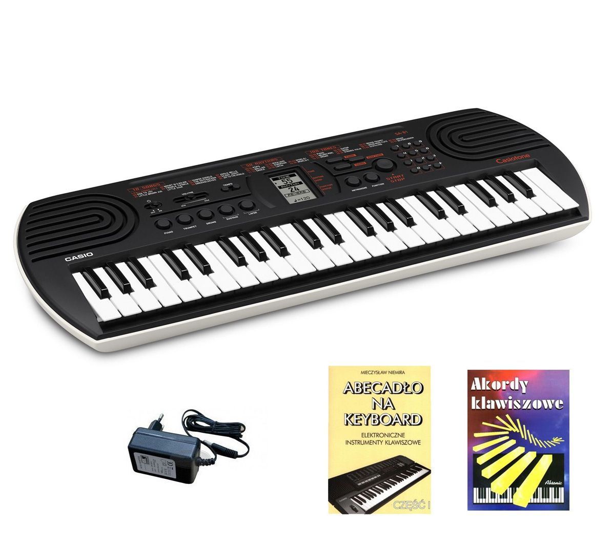 CASIO SA-81 - keyboard dla dzieci + zasilacz + 2 książeczki edukacyjne