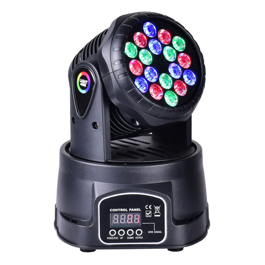 LIGHT4ME COMPACT MOVING HEAD 18x3W RGB głowica ruchoma LED LIGHT4ME COMPACT MOVING HEAD 18x3W RGB głowica ruchoma LED