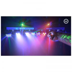 LIGHT4ME BELKA LED PAR DERBY LASER multiefekt świetlny zestaw oświetlenie disco