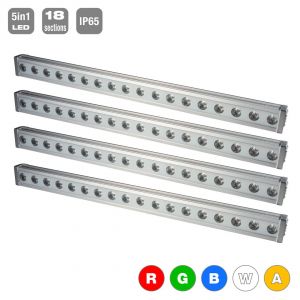 Flash 4x LED WASHER 18x5W RGBWA 18 Sections IP65 - zestaw belek BAR (F7200217)