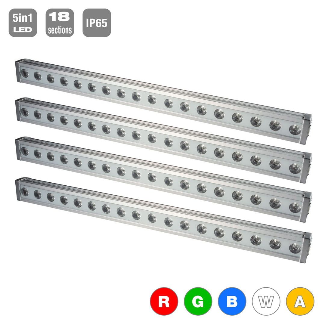 Flash 4x LED WASHER 18x5W RGBWA 18 Sections IP65 - zestaw belek BAR (F7200217)