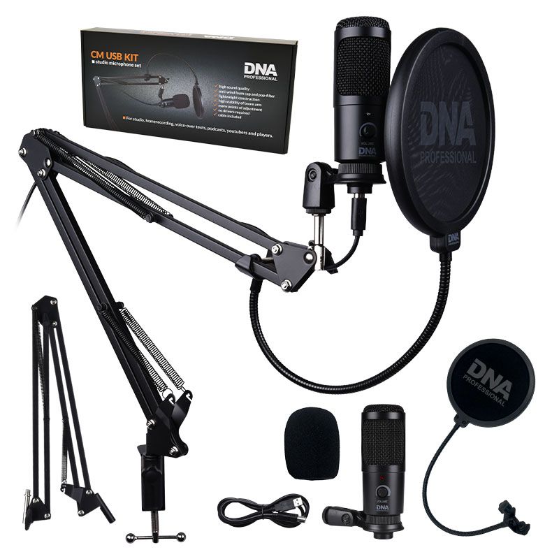 DNA CM USB KIT mikrofon pojemnościowy USB zestaw ramię pop filtr kabel DNA CM USB KIT mikrofon pojemnościowy USB zestaw ramię pop filtr kabel