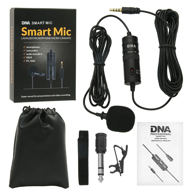 DNA SMART MIC mikrofon krawatowy lavalier do telefonu aparatu kamery DNA SMART MIC mikrofon krawatowy lavalier do telefonu aparatu kamery