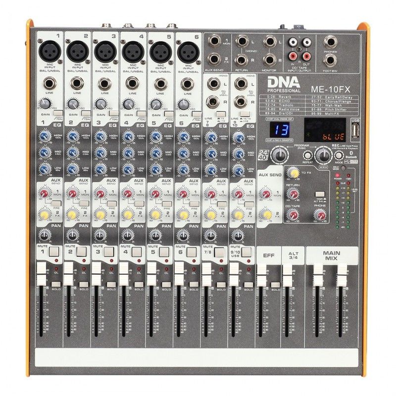 DNA ME-10FX mikser audio - 10 kanał USB Bluetooth DNA ME-10FX mikser audio - 10 kanał USB Bluetooth