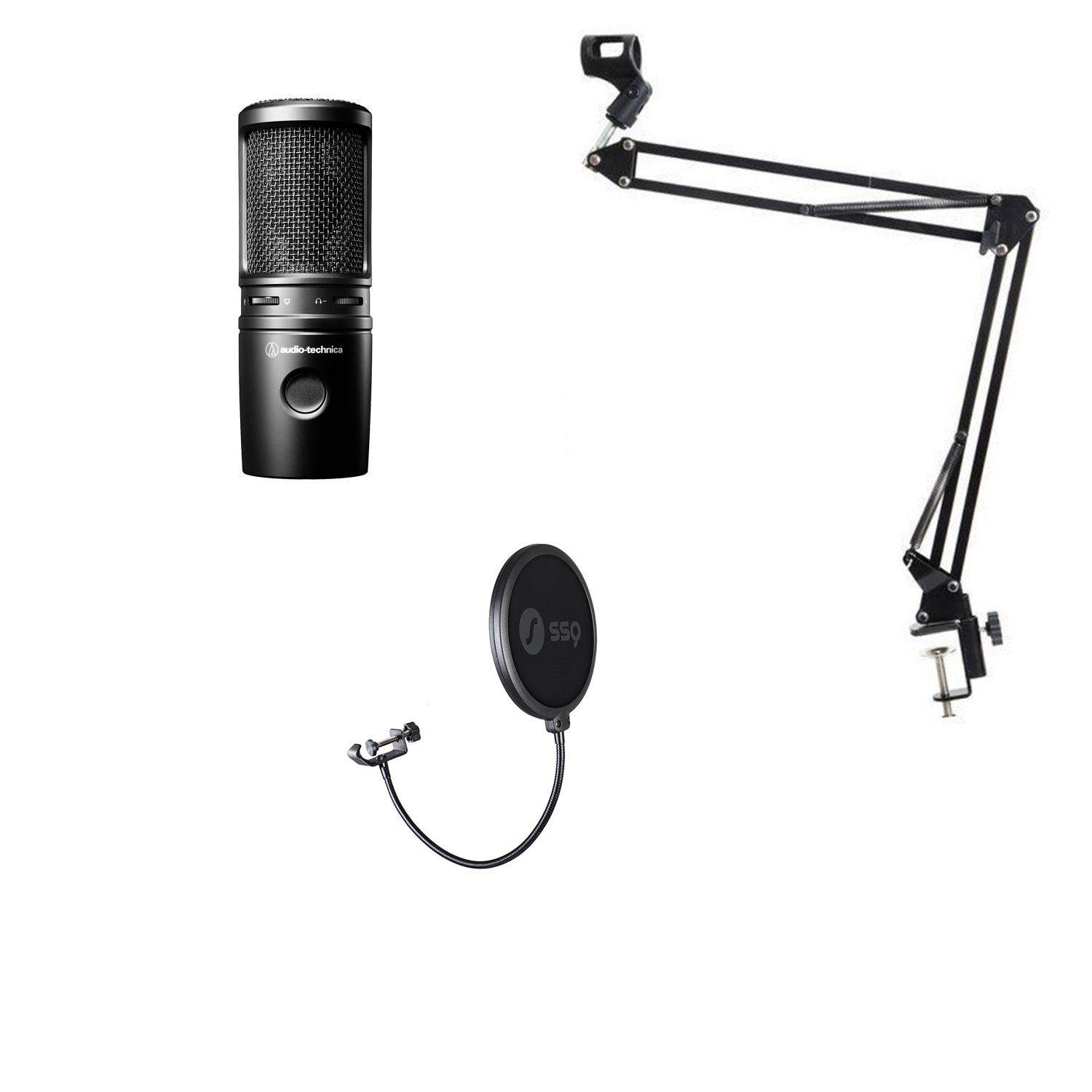Audio-Technica AT2020USB-XP - zestaw studyjny mikrofon statyw pop filtr