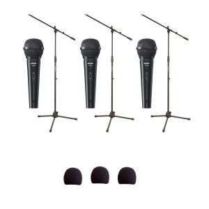 Shure 3x SV 200 - zestaw mikrofonów + akcesoria