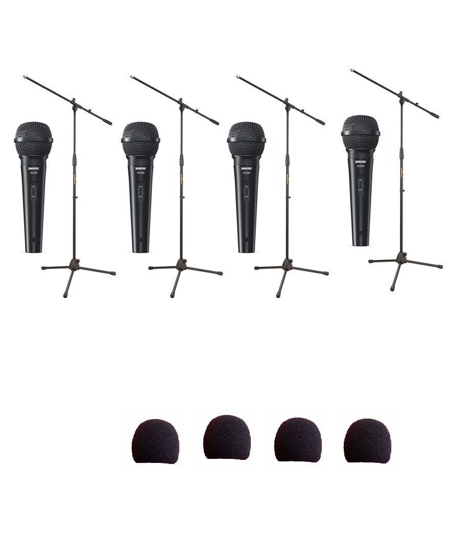 Shure 4x SV 200 - zestaw mikrofonów + akcesoria