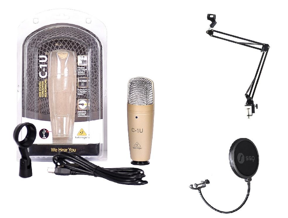 Behringer C-1U - zestaw mikrofon + statyw + pop filtr