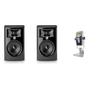 JBL 2x 305P MKII - monitory studyjne aktywne + AKG LYRA