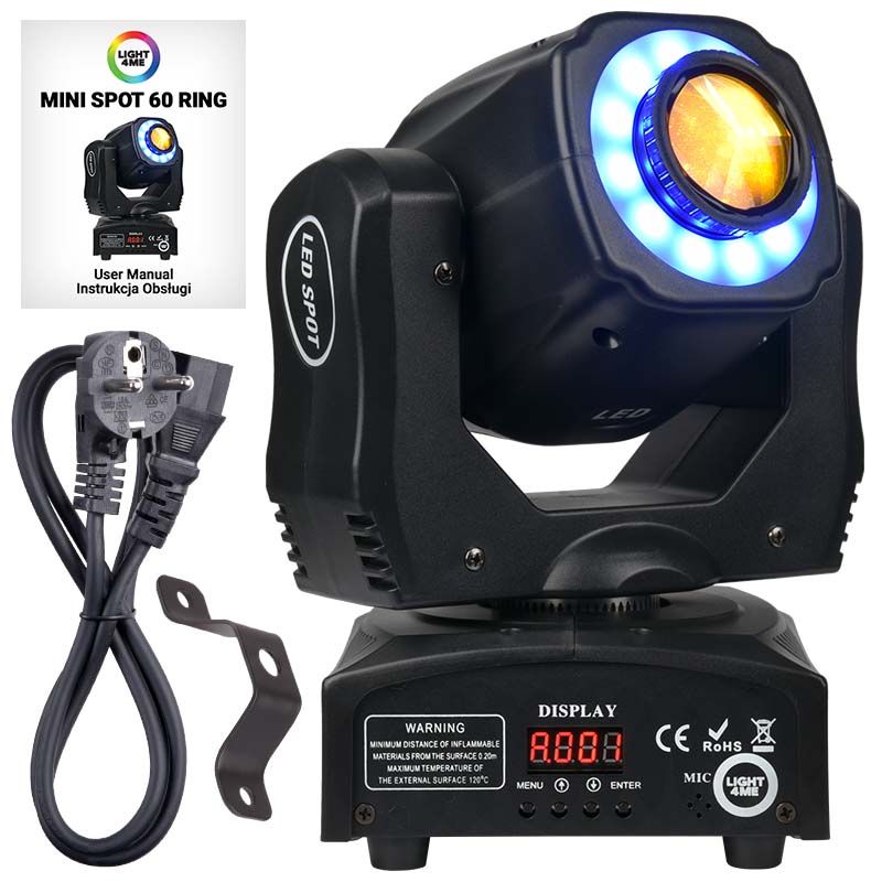 LIGHT4ME MINI SPOT 60 RING głowica ruchoma LED LIGHT4ME MINI SPOT 60 RING głowica ruchoma LED