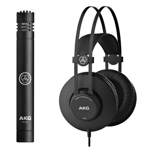 AKG P170 + K52 - mikrofon pojemnościowy instrumentalny + słuchawki