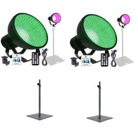 LIGHT4ME 2x RETRO 300 RGBA IR - zestaw reflektorów (para) + statywy