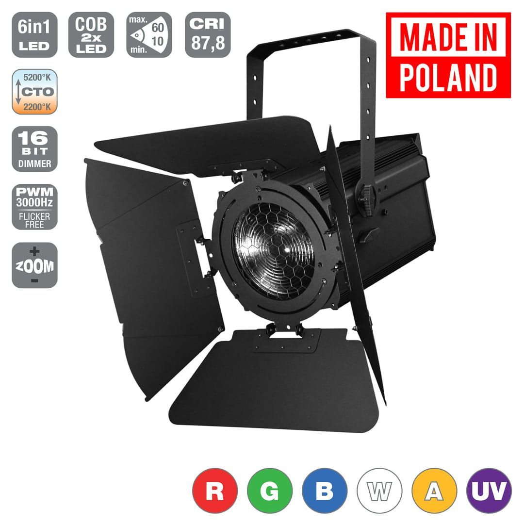 Flash Professional LED FRESNEL LANTERN 300W 6in1 RGBWA+UV - reflektor typu fresnel P8100001