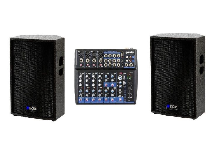 Box Electronics 2x SAT-12EM + GEMINI GEM-12USB - zestaw nagłośnieniowy