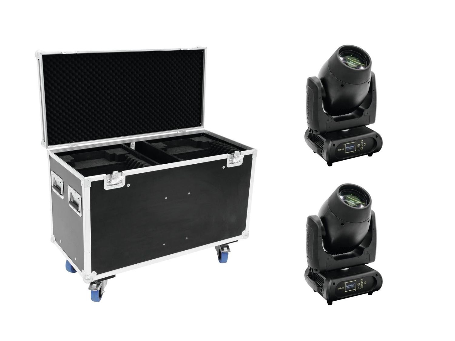 FUTURELIGHT Set 2x DMB-160 LED Moving-Head + Case FUTURELIGHT Set 2x DMB-160 LED Moving-Head + Case