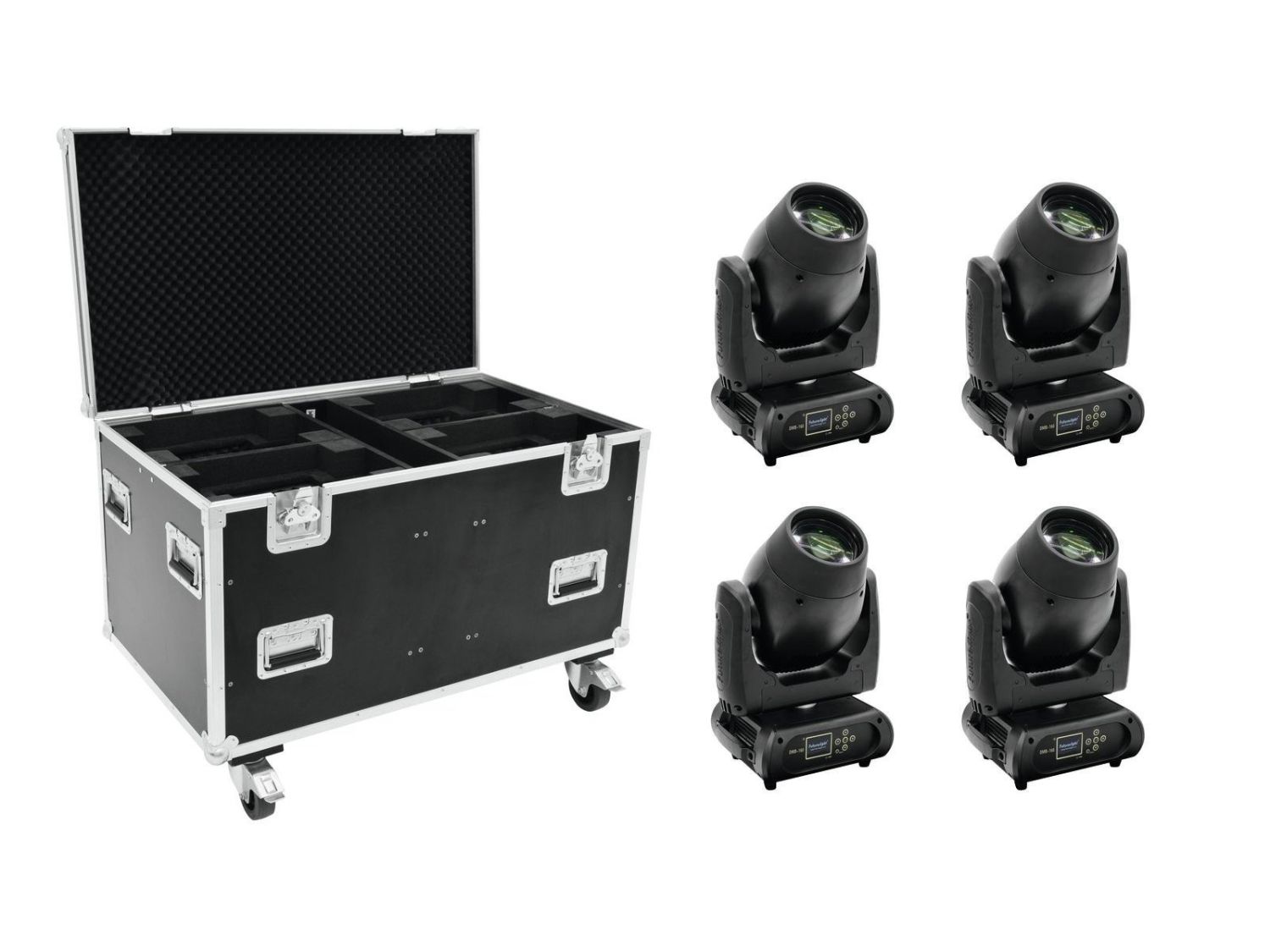 FUTURELIGHT Set 4x DMB-160 LED Moving-Head + Case FUTURELIGHT Set 4x DMB-160 LED Moving-Head + Case