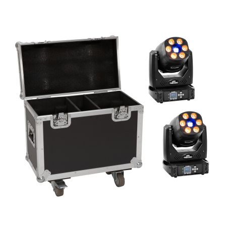 EUROLITE Set 2x LED TMH-H90 + Case with wheels