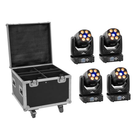 EUROLITE Set 4x LED TMH-H90 + Case with wheels