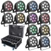 LIGHT4ME TRI PAR 8x9W MKII RGB LED slim płaski x12 + case