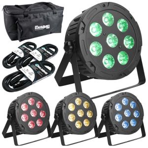 LIGHT4ME PENTA PAR 8x12W MKII RGBWA LED slim + pokrowiec + przewód DMX