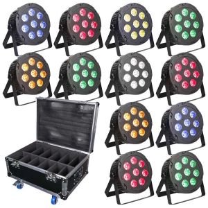 LIGHT4ME QUAD PAR 8x10W MKII RGBW LED slim płaski 12 szt. + case