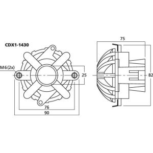 Monacor CDX1-1430 - Driver tubowy PA, 100W MAX, 50W RMS, 8Ω