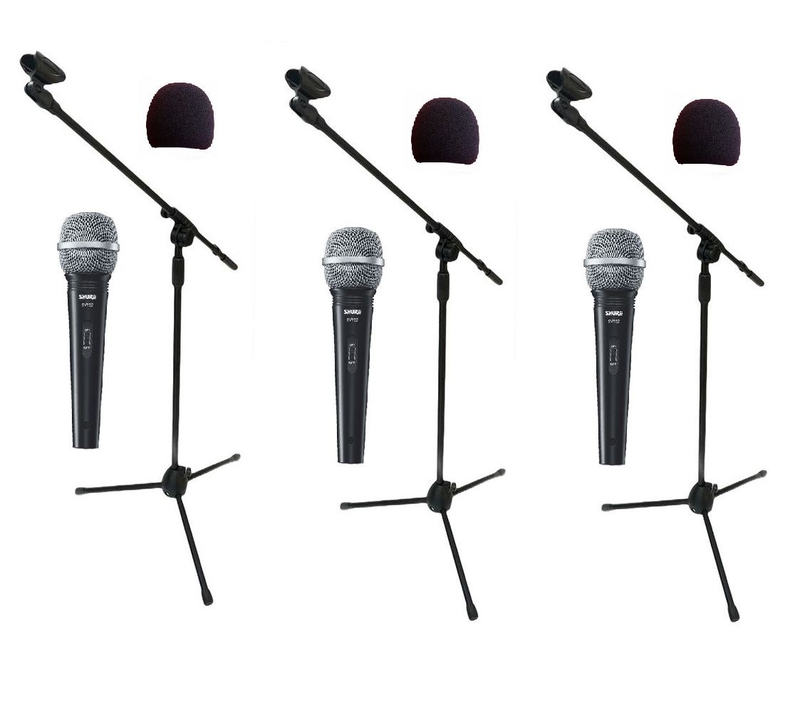 Shure 3x SV 100 - zestaw mikrofonów + akcesoria
