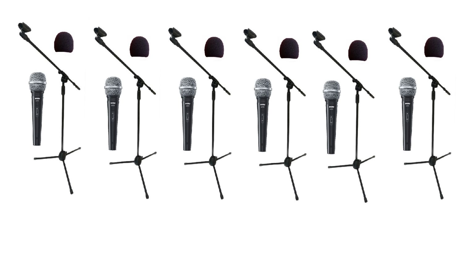 Shure 6x SV 100 - zestaw mikrofonów + akcesoria