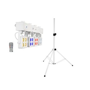 EUROLITE Set LED KLS-180 white + BS-2 EU Loudspeakerstand white