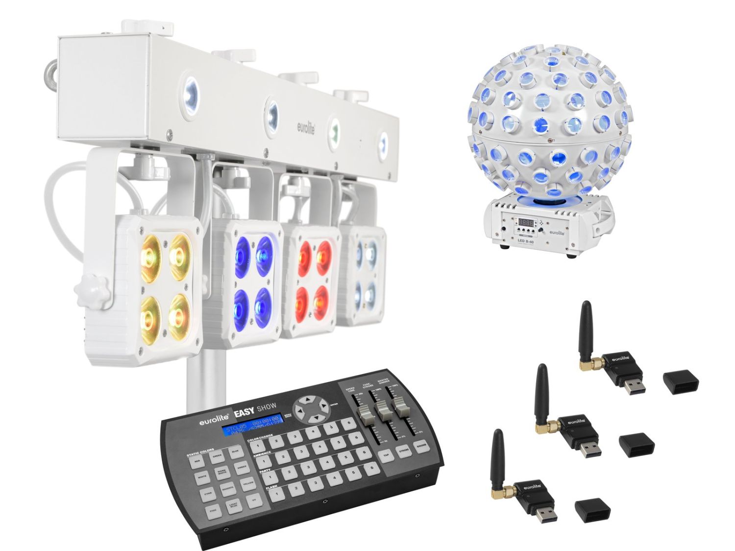 EUROLITE Set LED KLS-180 wh + LED B-40 wh + USB QuickDMX + Easy Show EUROLITE Set LED KLS-180 wh + LED B-40 wh + USB QuickDMX + Easy Show