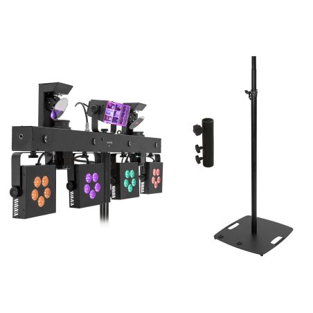 EUROLITE Set LED KLS Scan Pro Next FX Compact Light Set + BPS-3 Loudspeaker Stand black