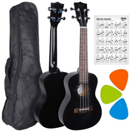 V-TONE UK23 BK ukulele koncertowe akustyczne 23" czarne + pokrowiec