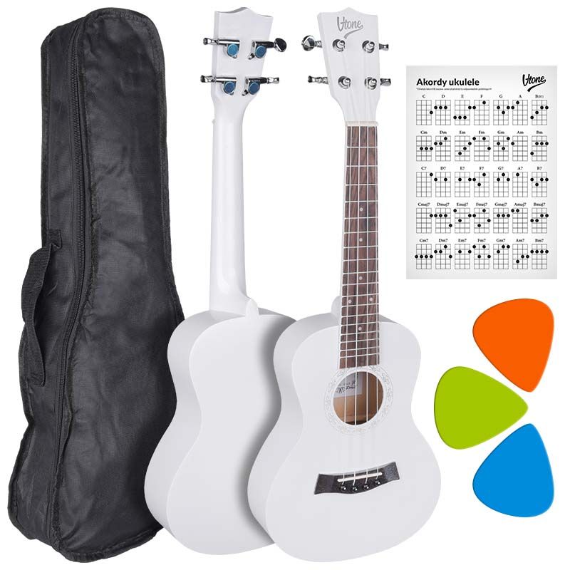V-TONE UK23 WH ukulele koncertowe akustyczne 23" białe + pokrowiec V-TONE UK23 WH ukulele koncertowe akustyczne 23" białe + pokrowiec