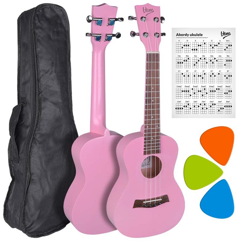 V-TONE UK23 PK ukulele koncertowe akustyczne 23" różowe + pokrowiec V-TONE UK23 PK ukulele koncertowe akustyczne 23" różowe + pokrowiec
