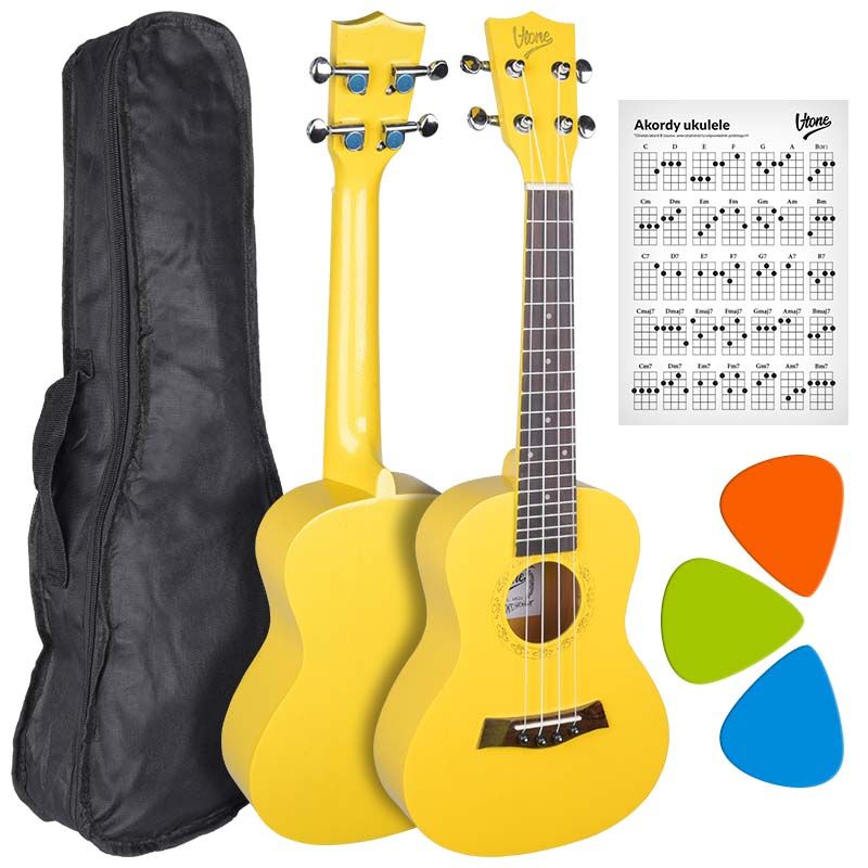 V-TONE UK23 YL ukulele koncertowe akustyczne 23" żółte + pokrowiec V-TONE UK23 YL ukulele koncertowe akustyczne 23" żółte + pokrowiec