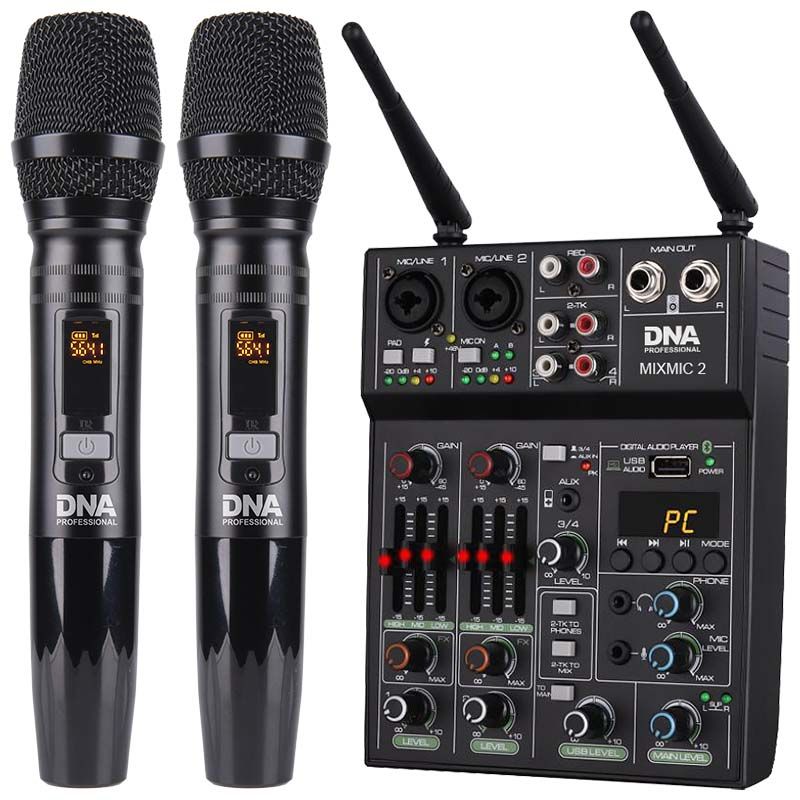 DNA MIXMIC 2 mikser audio USB Bluetooth + mikrofony bezprzewodowe zestaw DNA MIXMIC 2 mikser audio USB Bluetooth + mikrofony bezprzewodowe zestaw
