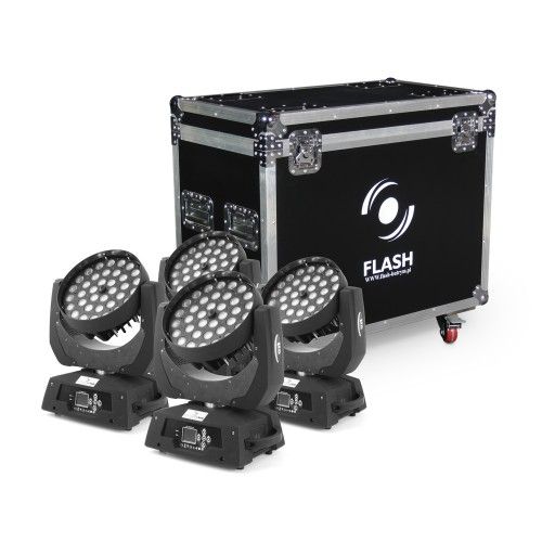 Flash 4x LED MOVING HEAD 36x10W RGBW 4in1 ZOOM ver.2 (SET) (F7100503)