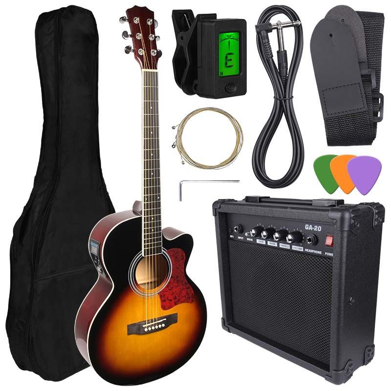 NN EAG SET SB gitara elektroakustyczna + wzmacniacz gitarowy zestaw SUNBURST