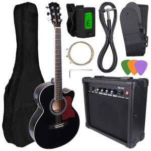 NN EAG SET BK gitara elektroakustyczna + wzmacniacz gitarowy zestaw BLACK