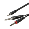 Roxtone RAYC130L2  - Kabel audio Jack 3.5 stereo 2xJack 6.3 mono 2m