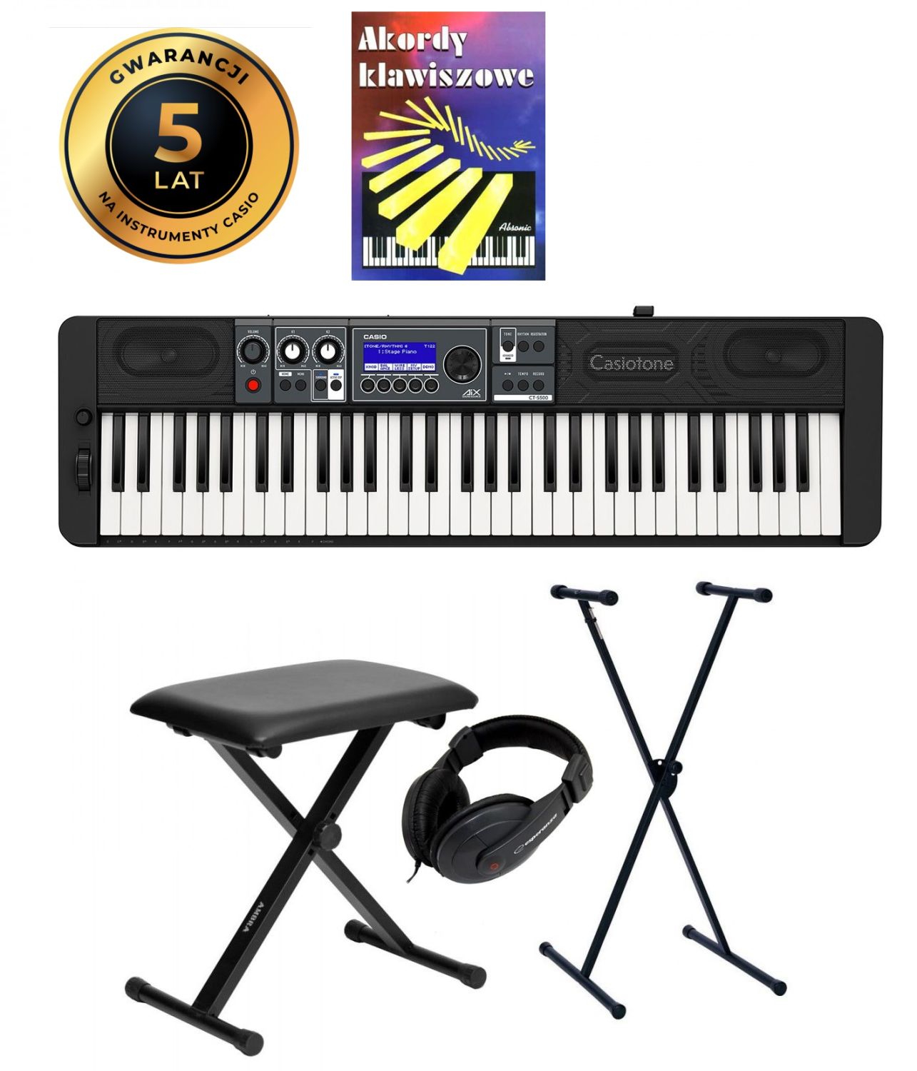 CASIO CT-S500 - keyboard + statyw + ława + słuchawki + książeczka