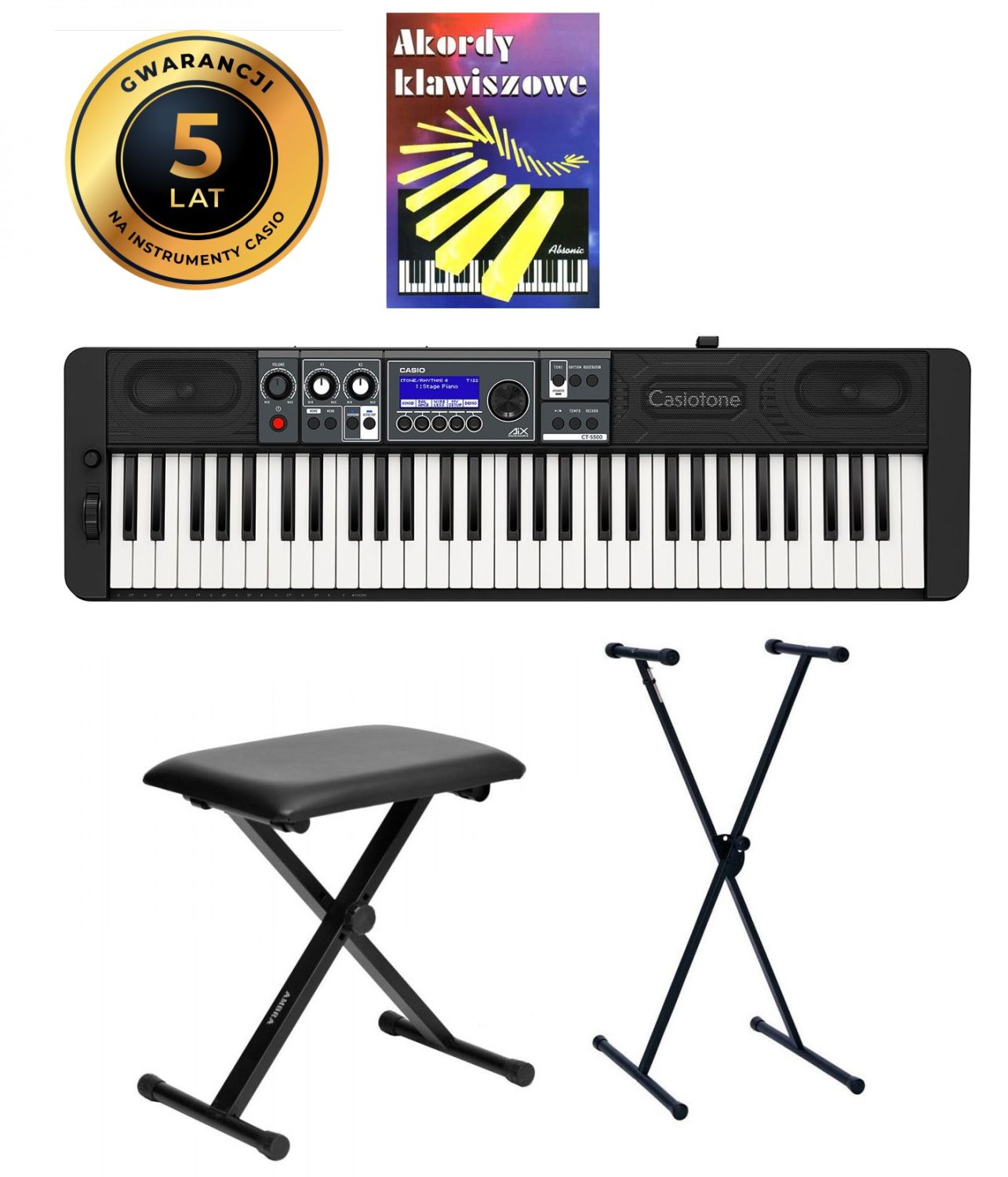 CASIO CT-S500 - keyboard + statyw + ława + książeczka