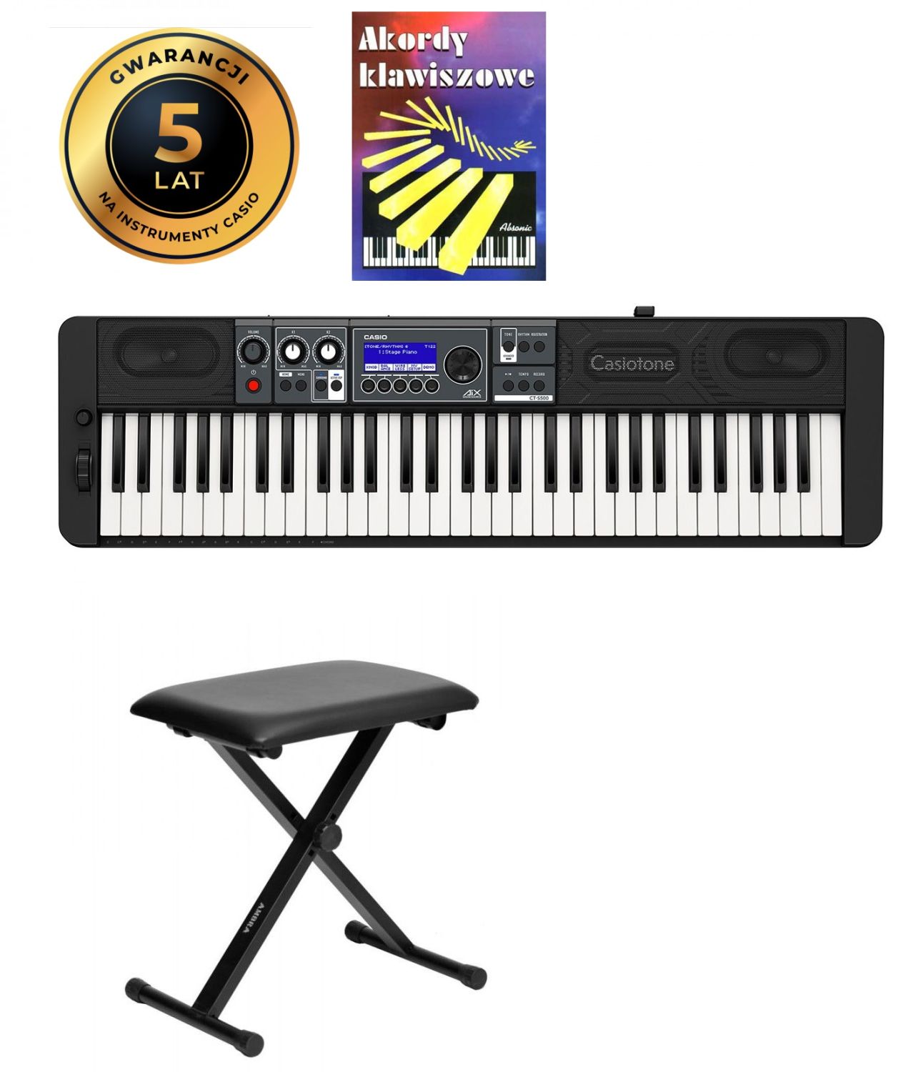 CASIO CT-S500 - keyboard + ława + książeczka