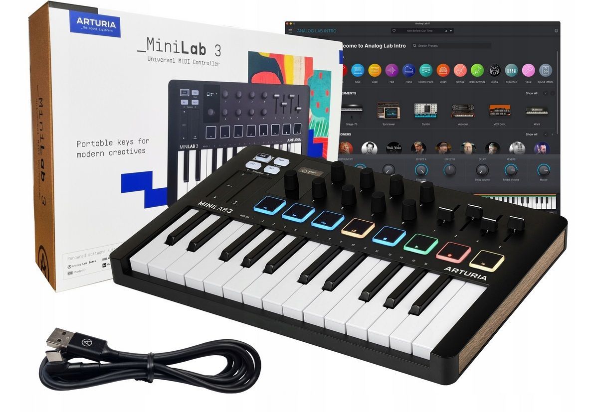 ARTURIA MiniLab 3 Black - kontroler MIDI + oprogramowanie